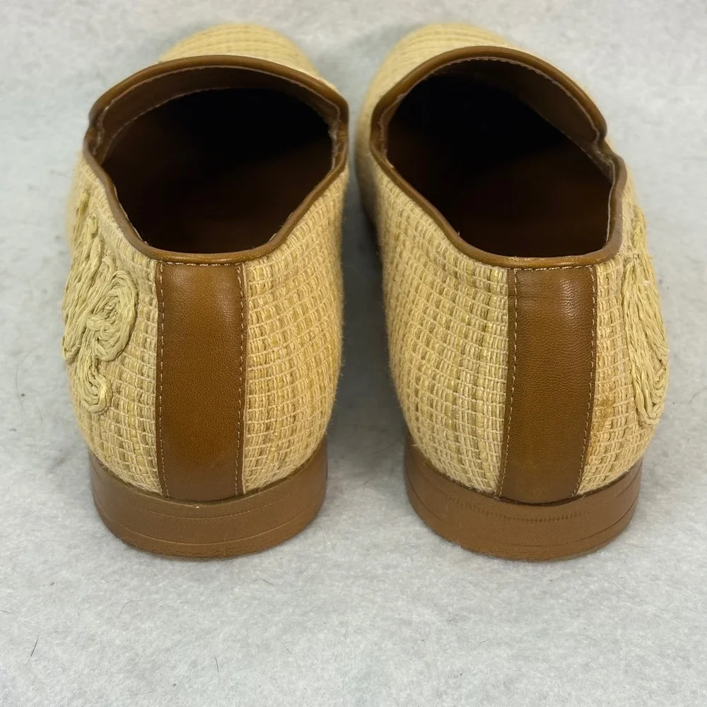 Aldo Tan‎ Woven LOVE Raffia Loafers Mens Size 9 Summer Boho Slip On Shoes Beach